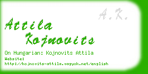 attila kojnovits business card